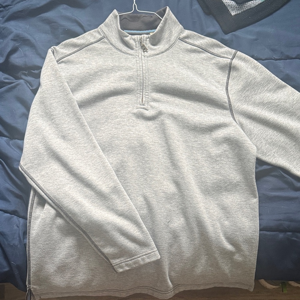 True Grit Men's Light Gray Zip-Up Sweater